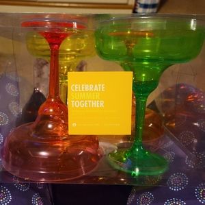Celebrate Summer Together Acrylic Margarita Glasses Set of 4